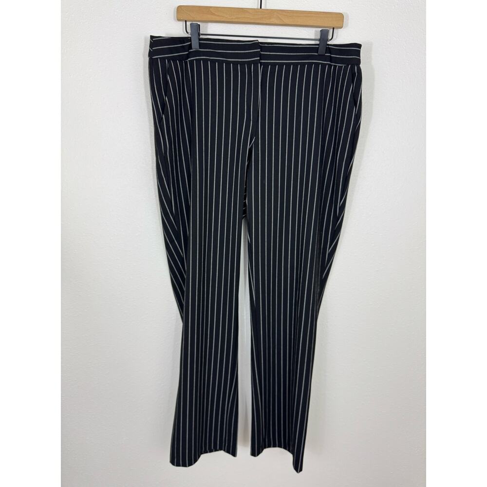 Willi Smith Black Pinstripe Career Pants Women’s 14 Stretch